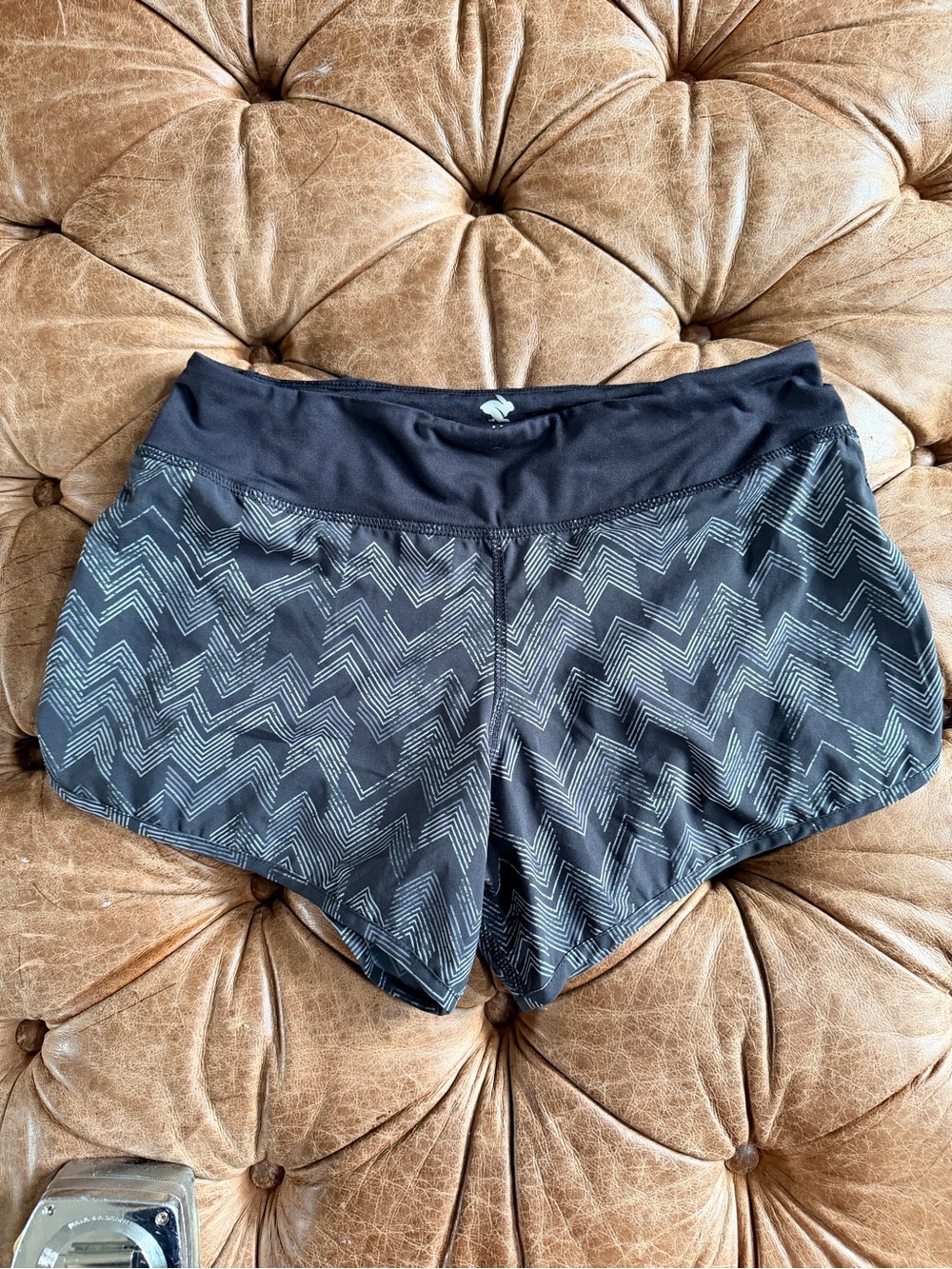 Rabbit Women’s Running Shorts Size S Black Gray Chevron Lined Athletic Trail Run